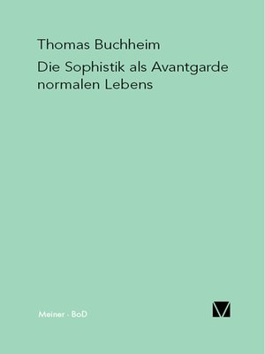 cover image of Die Sophistik als Avantgarde normalen Lebens